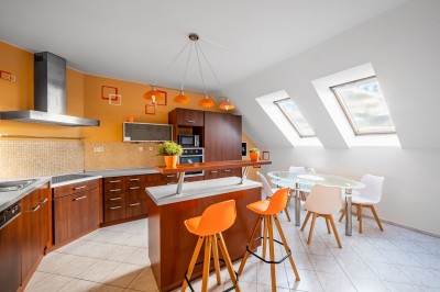 Pronájem podkrovního bytu 2+1 (77 m2) s parkovací stáním, Chýně okr. Praha - západ