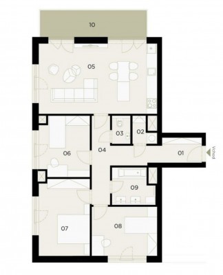 Pronájem bytu 4+kk, 100 m2, novostavba Kladno - Nové Boroviny