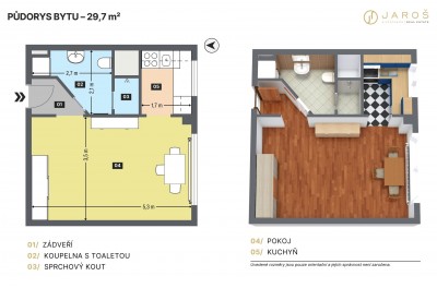 Pronájem, byt 1+1 30 m2, Mazurská, Praha 8 - Troja